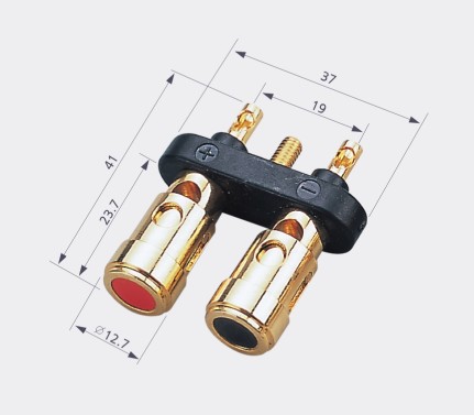 Gold-plated audio speaker Binding post