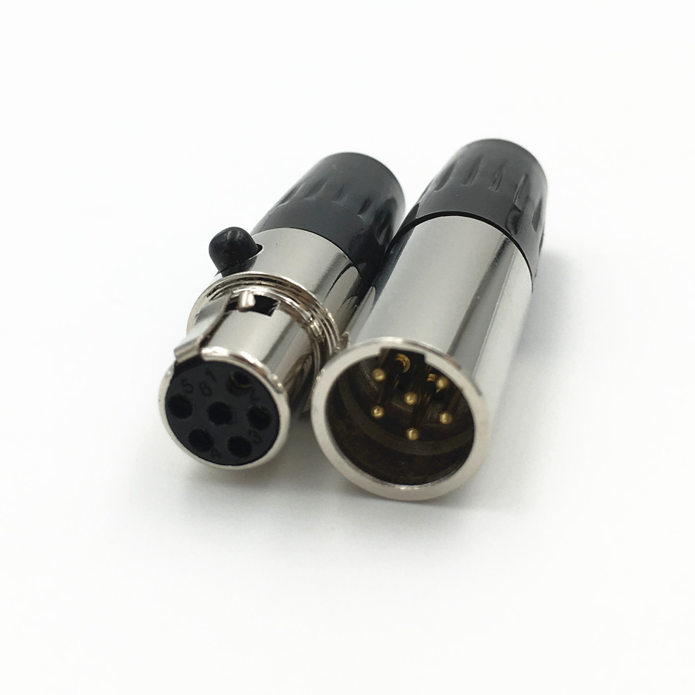 High Quality Mini XLR 6Pin male +Female Plug