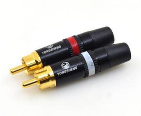 Gold Plated Lotus Head RCA male Plug AV Plug