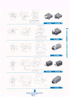 2.5 Phone jacks（SMT)