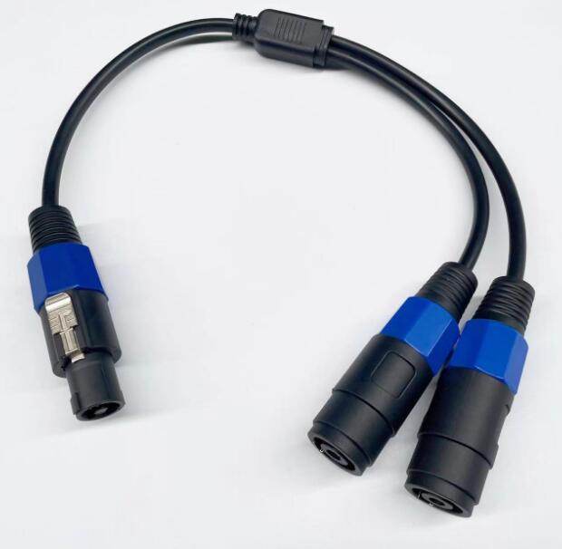 Speakon one to two male and female speaker cable,