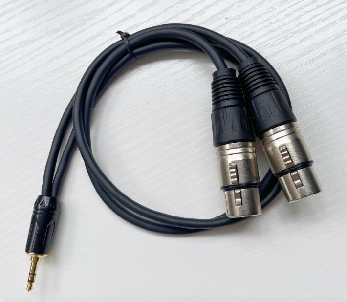 3.5mm 1/2 conversion dual XLR cable, 3.5mm male to