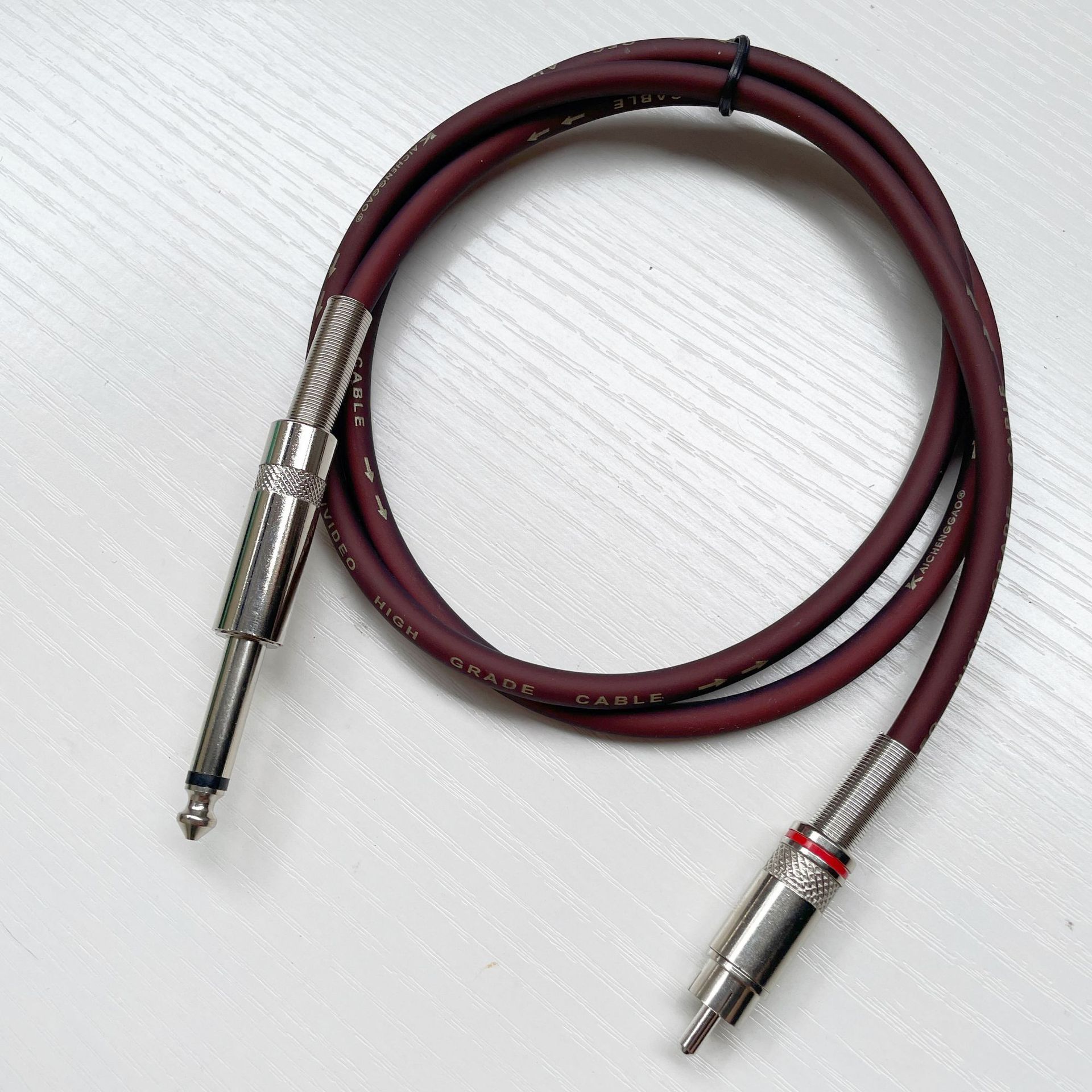 6.5 Big Two Core to Lotus Head Audio Cable RCA Lot
